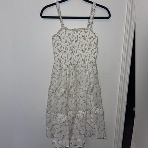 White and pink floral dress